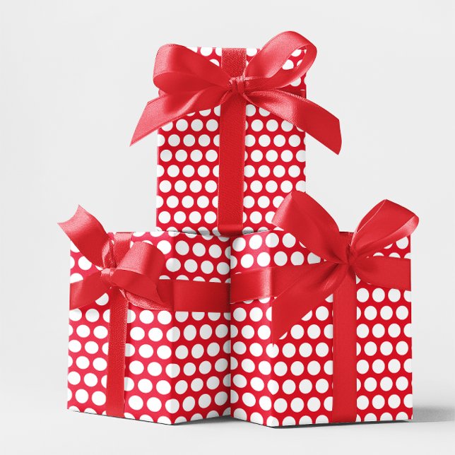 Benutzerdefinierte weiße Tupfen Geschenkpapier (Custom White Polka Dot Wrapping Paper)