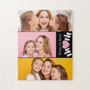 Benutzerdefinierte Welt Beste Mama Süße rosa Herz Puzzle