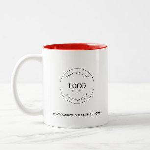 Benutzerdefinierte Werbe-Website für Geschäftslogo Zweifarbige Tasse