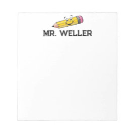 Benutzerdefinierte Whimsical Fun Lächeln Bleistift Notizblock