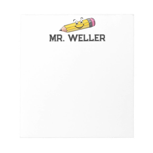 Benutzerdefinierte Whimsical Fun Lächeln Bleistift Notizblock (Vorderseite)