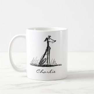 Benutzerdefinierte Whippet-Hund Minimalistische Li Kaffeetasse