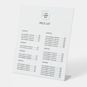 Benutzerdefinierte White Preisliste Modernes Ges Sockelschild