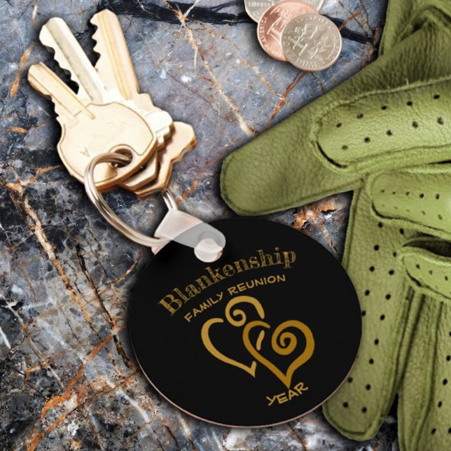 Benutzerdefinierte Wiedersehen-Schwarz-Gold-gebund Schlüsselanhänger (Von Creator hochgeladen)