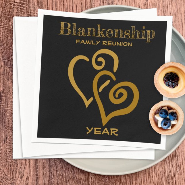 Benutzerdefinierte Wiedersehen-Schwarz-Gold-gebund Serviette (Von Creator hochgeladen)