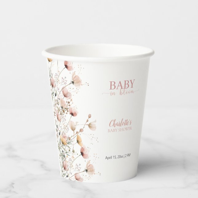 benutzerdefinierte Wildblumen-Blumen-Papierbecher- Pappbecher (Vorderseite)