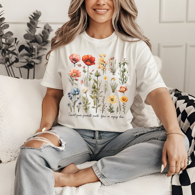 Benutzerdefinierte Wildblumen Shirt, Muttertagsges T-Shirt (wildflowers shirt, custom text shirt, Mother’s Day shirt, women’s gift shirt, gift for mom, mom gift)