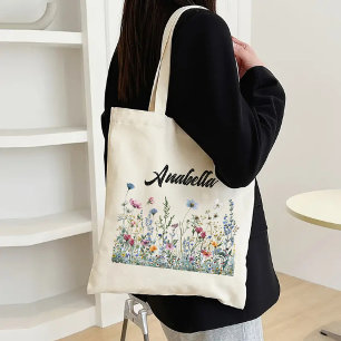 Benutzerdefinierte Wildblumen-Tasche für Geburtsta Tragetasche
