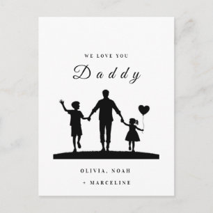 Benutzerdefinierte „Wir lieben dich, Daddy“ Silhou Postkarte