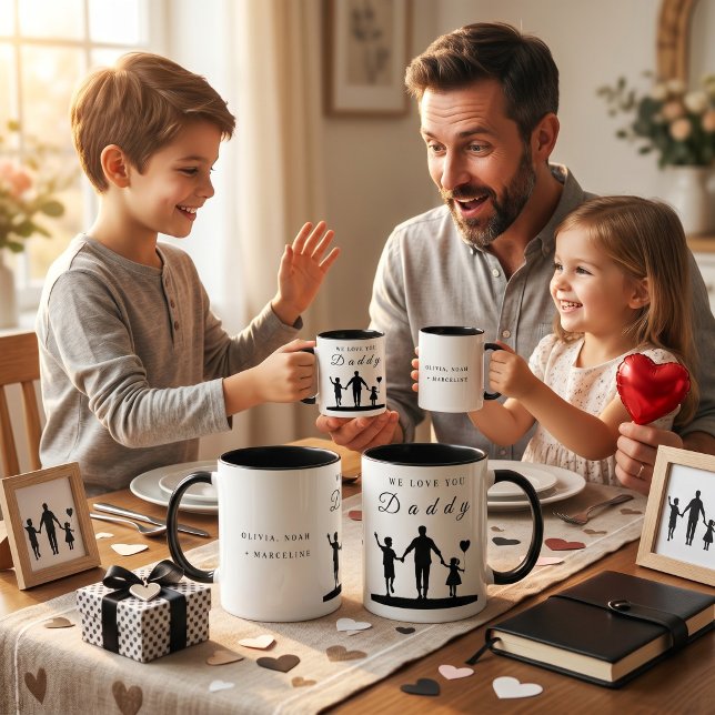 Benutzerdefinierte „Wir lieben dich, Daddy“ Silhou Tasse (Von Creator hochgeladen)