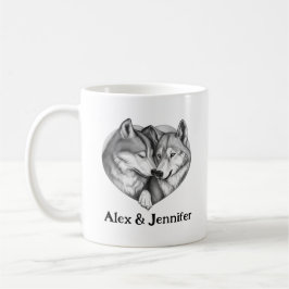 Benutzerdefinierte Wolfspaar-Namen Personalisiert Kaffeetasse
