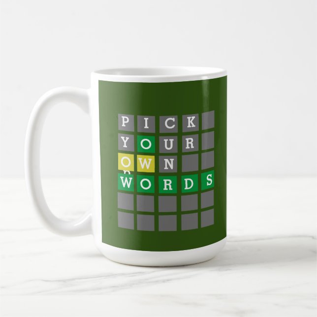 Benutzerdefinierte Words-Tasse Kaffeetasse (Links)