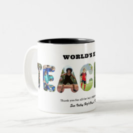 Benutzerdefinierte Wort-Foto-Collage Weltbester Le Zweifarbige Tasse