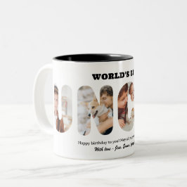 Benutzerdefinierte Wort-Foto-Collage Weltbester On Zweifarbige Tasse