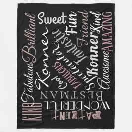 Benutzerdefinierte Wörter Personalisierte positive Fleecedecke