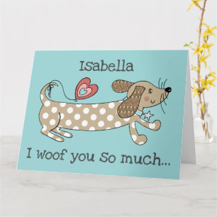 Benutzerdefinierte Wursthund-Dachshund-Valentinsta Karte