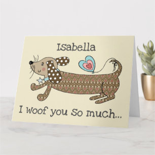 Benutzerdefinierte Wursthund-Dachshund-Valentinsta Karte