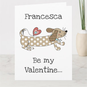 Benutzerdefinierte Wursthund-Dachshund-Valentinsta Karte