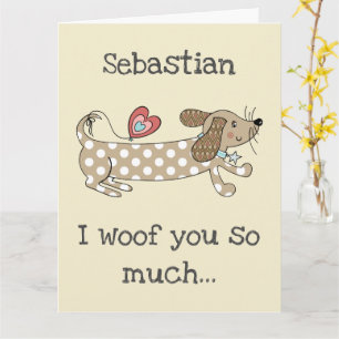 Benutzerdefinierte Wursthund-Dachshund Valentinsta Karte