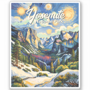 Benutzerdefinierte Yosemite Tunnel View Winter Van Aufkleber