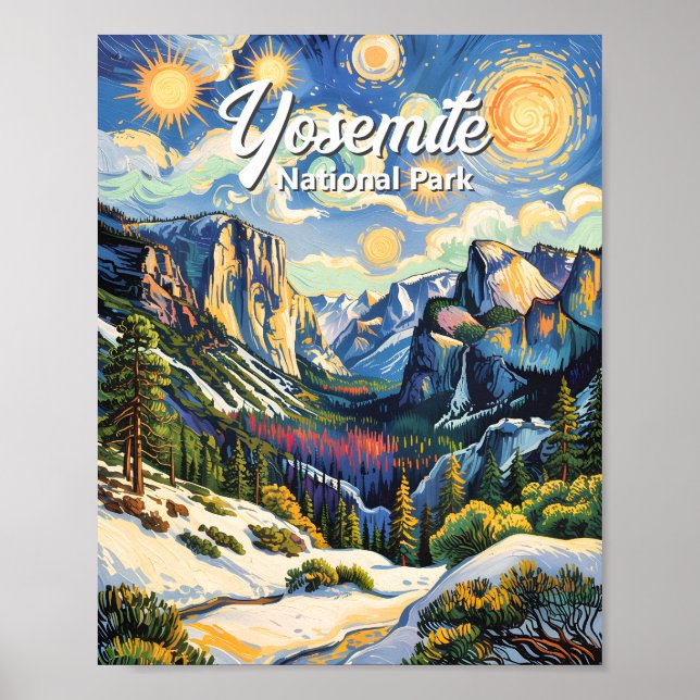 Benutzerdefinierte Yosemite Tunnel View Winter Van Poster (Vorne)