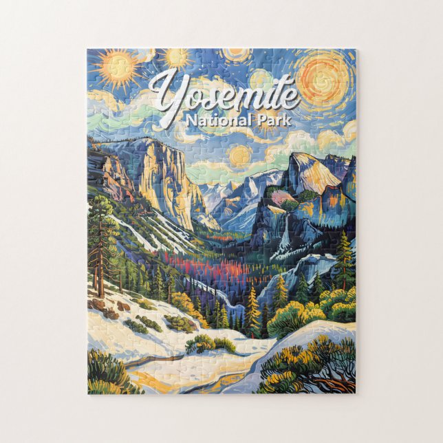 Benutzerdefinierte Yosemite Tunnel View Winter Van Puzzle (Vertikal)