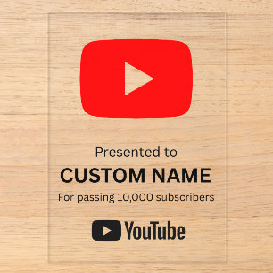Benutzerdefinierte YouTube-Wiedergabetaste transpa Acryleinladungen