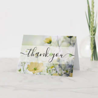 Benutzerdefinierte zarte gelbe Blumen Dankeschön Dankeskarte