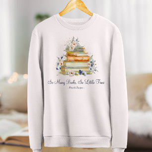 Benutzerdefinierte Zitatbücher Vintage Beige Blaue Sweatshirt