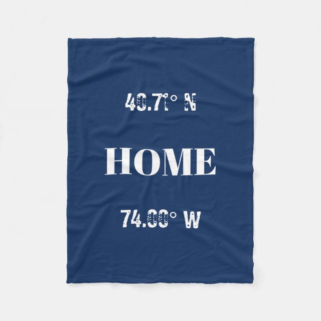 Benutzerdefinierte Zuhause-Koordinaten Fleecedecke (Vorderseite)
