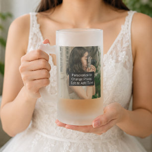 Benutzerdefinierte Zwei-Fotos-Kunstwerk-Slogan 16 Mattglas Bierglas
