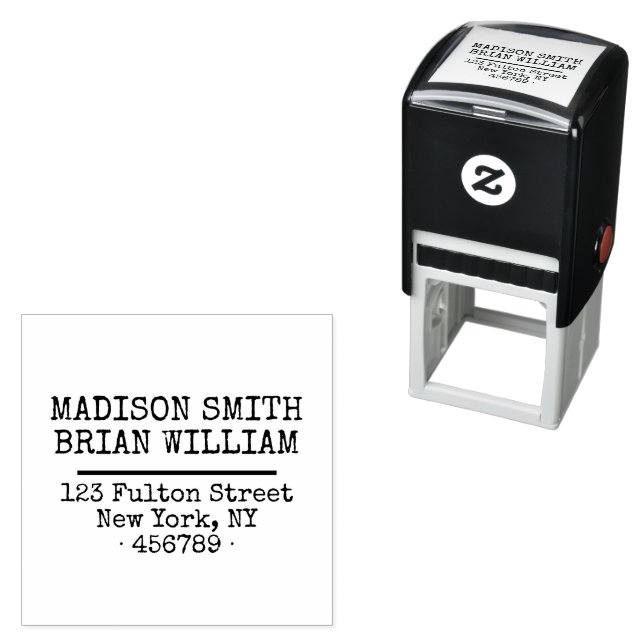 Benutzerdefinierte Zwei-Namen-Schreibmaschinenbaus Permastempel (Beispiel)