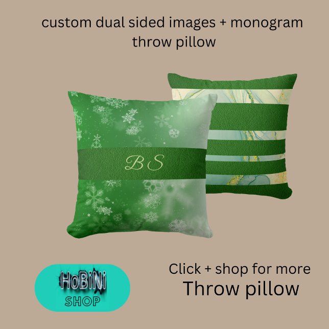 benutzerdefinierte zweiseitige Bilder + Monogramm Kissen (custom dual sided images + monogram throw pillow)