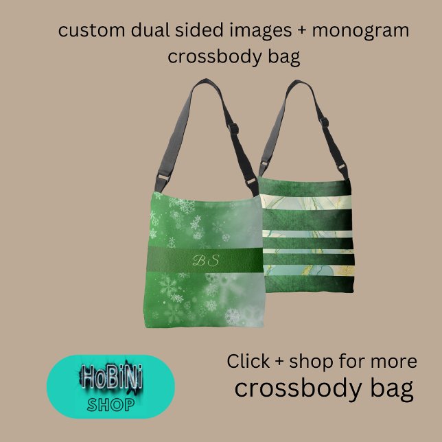 benutzerdefinierte zweiseitige Bilder + Monogramm Tragetaschen Mit Langen Trägern (custom dual sided images + monogram crossbody bag)