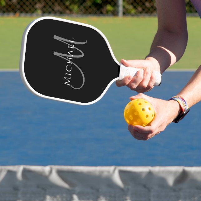 Benutzerdefinierte zweiseitige Monogrammvorlage Pickleball Schläger (InSitu)