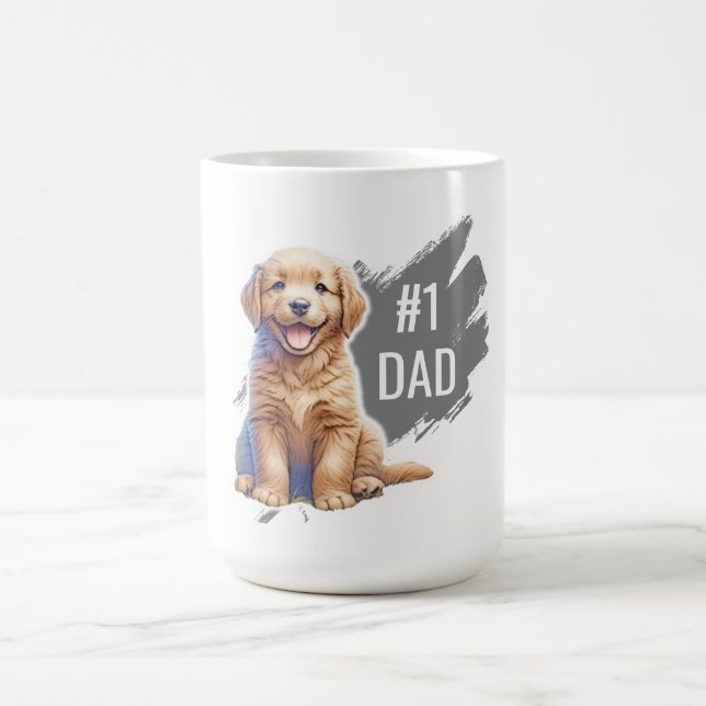 Benutzerdefinierter 1 Vater Welpenhund Kaffeetasse (Mittel)