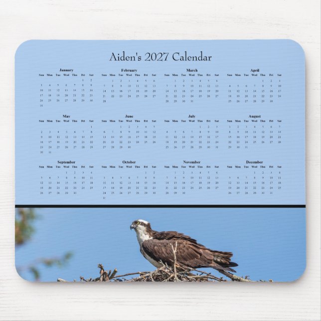 Benutzerdefinierter 2027 Osprey Nature Schreibtisc Mousepad (Vorne)