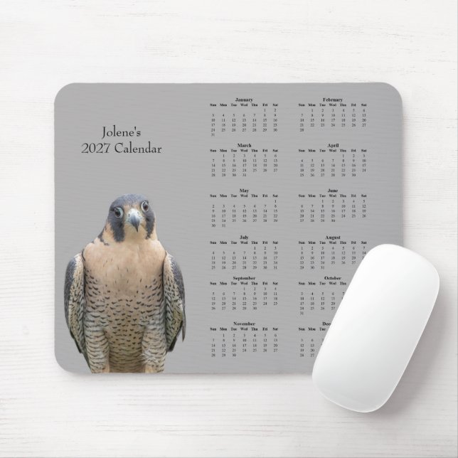 Benutzerdefinierter 2027 Wanderfalke Flugkalender Mousepad (Mit Mouse)