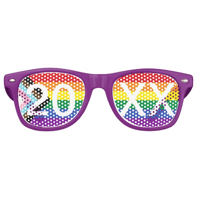 Benutzerdefinierter 20XX Progress-Pride Lila Partybrille (Vorderseite)