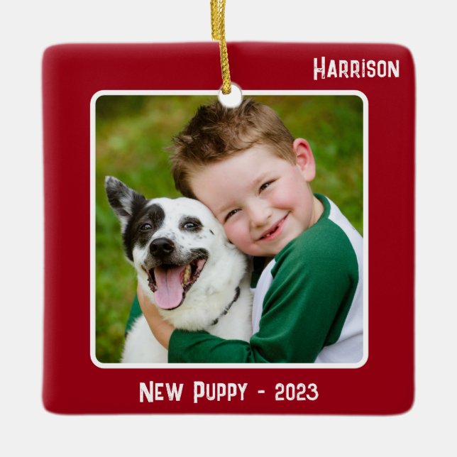 Benutzerdefinierter 2-Foto-2-seitiger Red Special  Keramikornament (Vorderseite)