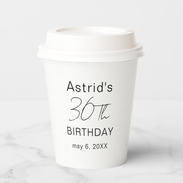 Benutzerdefinierter 30. Geburtstag 30. Geburtstag  Pappbecher (Vorderseite)