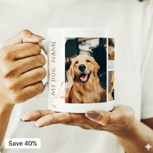 Benutzerdefinierter 3-Foto-Collage-Hund-Gedenk-Kaf Kaffeetasse