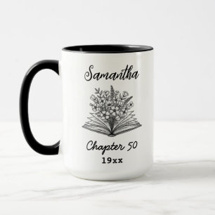 Benutzerdefinierter 50. Geburtstag Name - Kapitel Tasse
