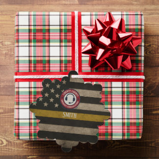 Benutzerdefinierter 911-Dispatcher Thin Gold Line Ornament Karte