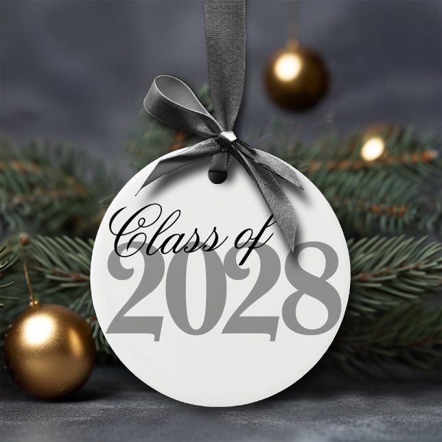 Benutzerdefinierter Abschluss | Einfaches Jahr und Keramik Ornament (Von Creator hochgeladen)