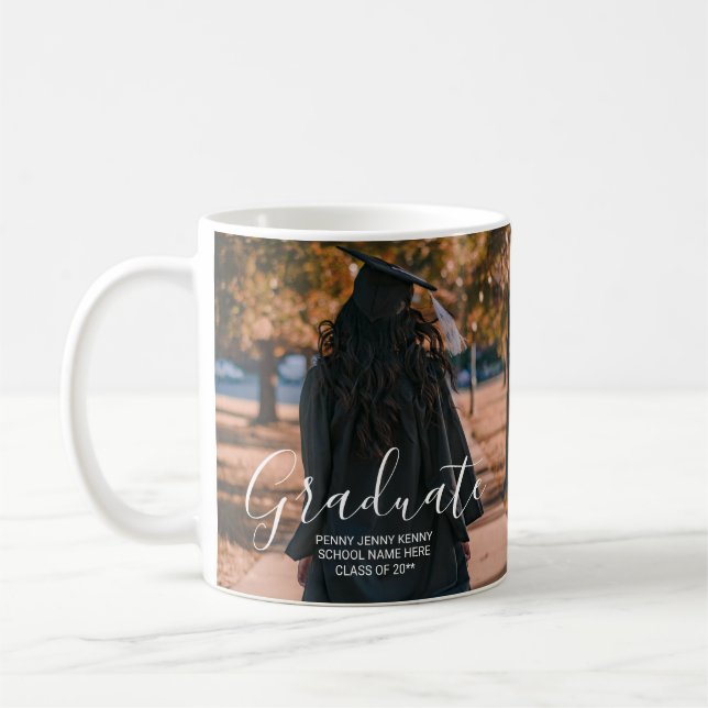 Benutzerdefinierter Abschluss-Foto-Becher Kaffeetasse (Links)