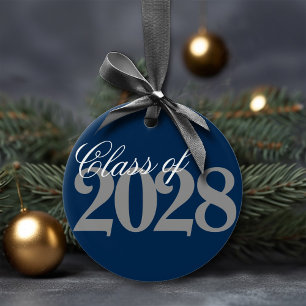 Benutzerdefinierter Abschluss   Navy Blue Gray Gra Keramik Ornament