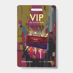 Benutzerdefinierter abstrakter Farbblock-VIP-Pass Ausweis