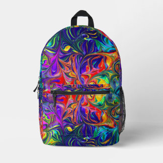 Benutzerdefinierter abstrakter Ölprint-Cut-Sew-Ruc Bedruckter Rucksack