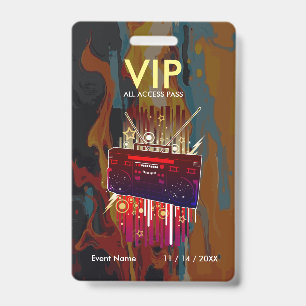 Benutzerdefinierter abstrakter Paint-Pour-VIP-Pass Ausweis
